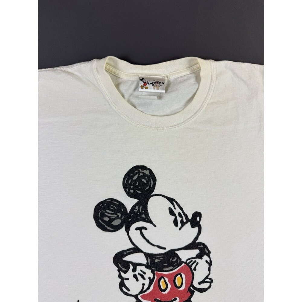Rare Vintage 90s Mickey Mouse Walt Disney World White Shirt Art Cartoon Movie XL - Picture 4 of 9